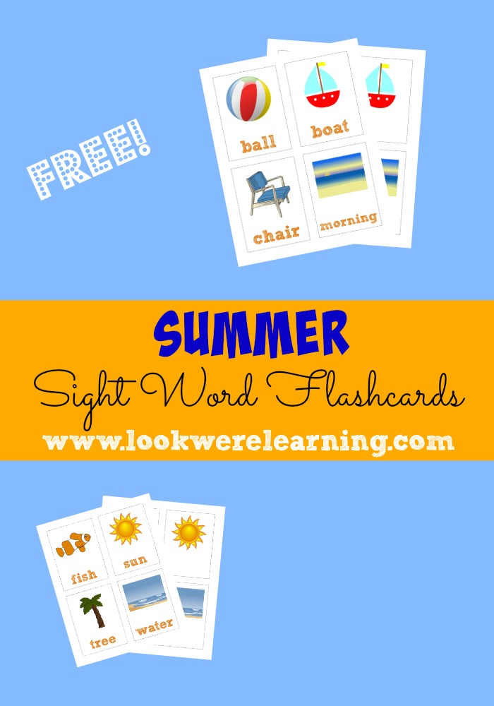 Word video sight Flashcards: Summer Printable Flashcards Free Printable we Sight word