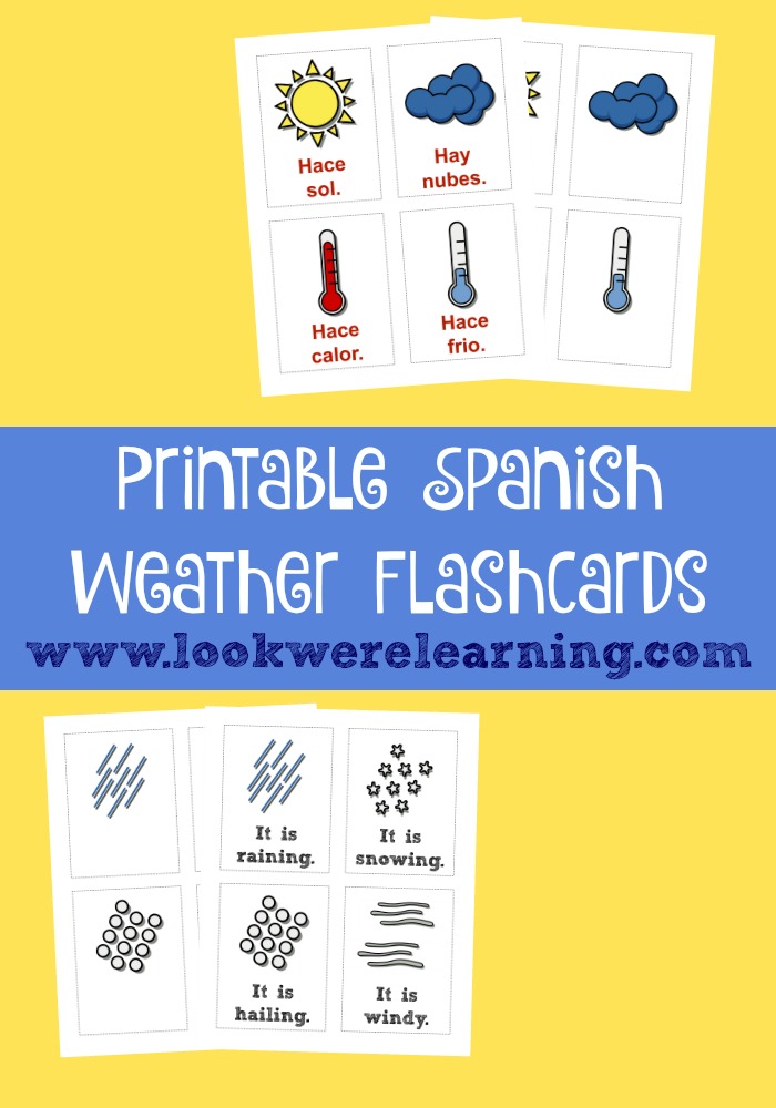 Printable Spanish Weather Flashcards #LaughLearnLinkup