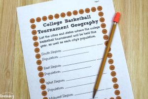 College Basketball Tournament Worksheets