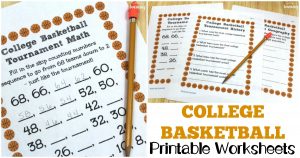 Printable College Basketball Tournament Worksheets