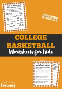 These college basketball worksheets for kids are so fun for watching the college basketball tournament together!