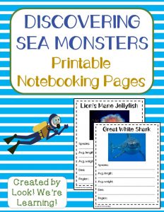 Sea Monster Notebooking Pages