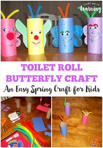 This simple toilet roll butterfly craft is such a fun spring craft for kids to make!