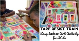Fun and Easy Train Tape Resist Art Activity