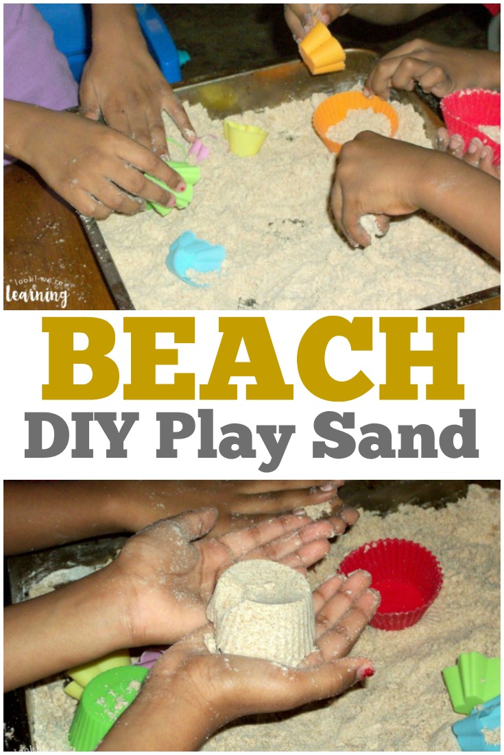 Make this DIY play sand for some beach fun at home!