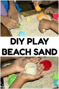 Make this simple DIY play beach sand recipe to share a summer sensory activity with the kids!