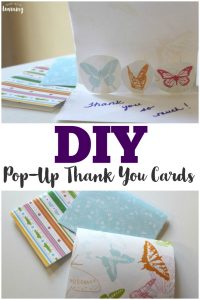 Make these easy DIY pop up thank you cards to share with loved ones and friends! They're easy enough for kids to make too!