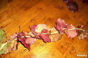 Assembling a Fall Leaf Garland