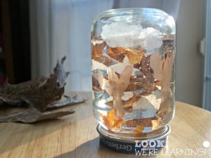 Baby Food Jar Fall Snow Globe