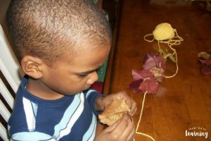 Making a Fall Leaf Garland