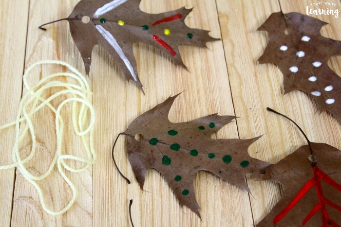 Painted Fall Leaf Garland Craft for Kids