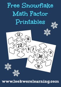 Free Snowflake Math Factor Printables - Look! We're Learning!
