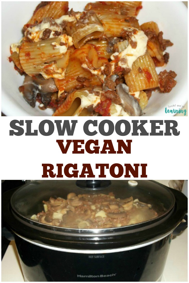 Make this slow cooker vegan rigatoni for a simple meat-free dinner your family will love!