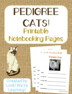 Pedigree Cat Notebooking Pages