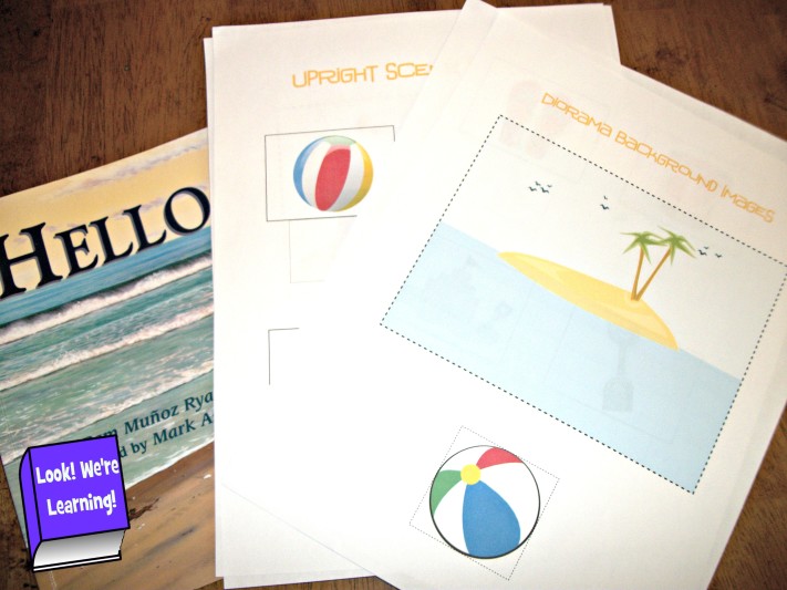 Printable Beach Shoebox Diorama - Look! We're Learning!