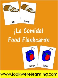 Free Spanish Food Flashcards for Food - Look! We're Learning!