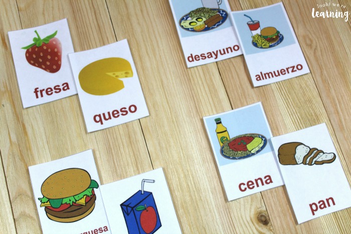 Printable Spanish Food Flashcards for Kids