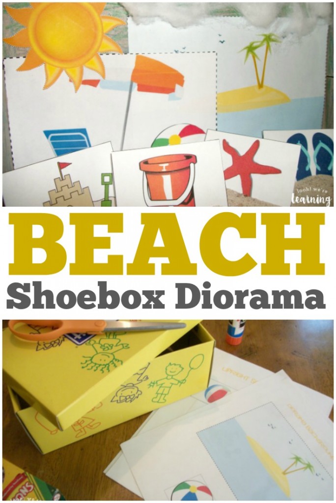 This simple beach shoebox diorama craft is a fun way for kids to create their own sandy scene!