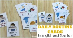 Bilingual Printable Daily Routine Cards for Kids