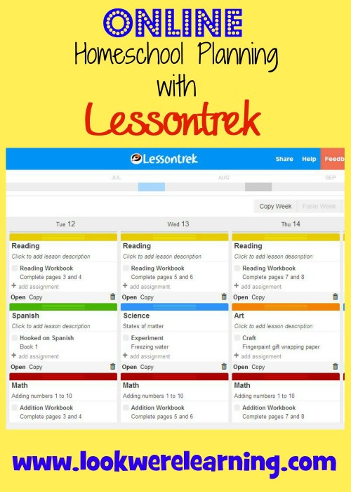 Online Homeschool Planning with Lessontrek - Look! We're Learning!