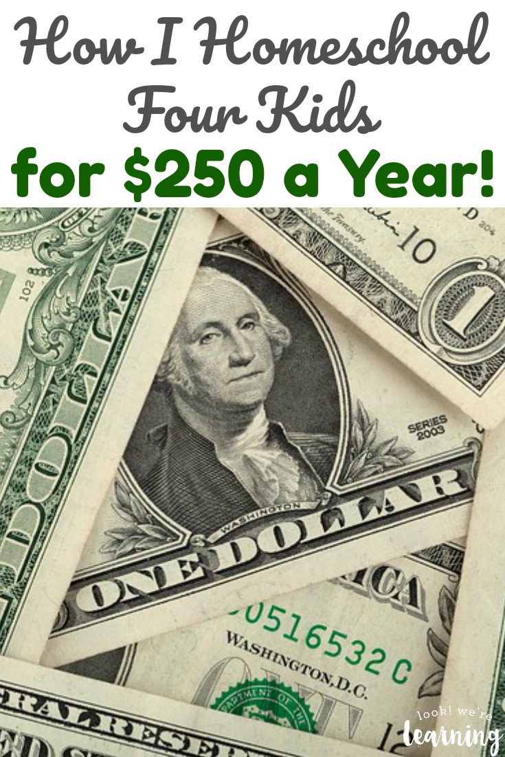 Struggling to get your homeschooling budget under control? See how I homeschool four kids for just $250 a year!