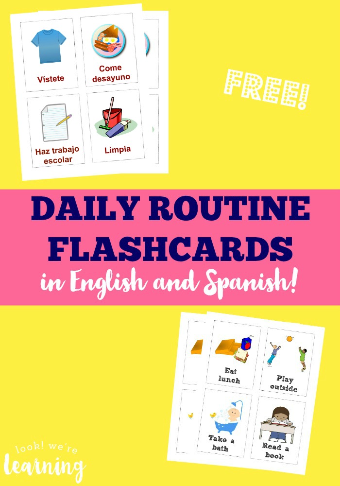 These English and Spanish free daily routine cards for kids make it easy to help young ones structure their days!