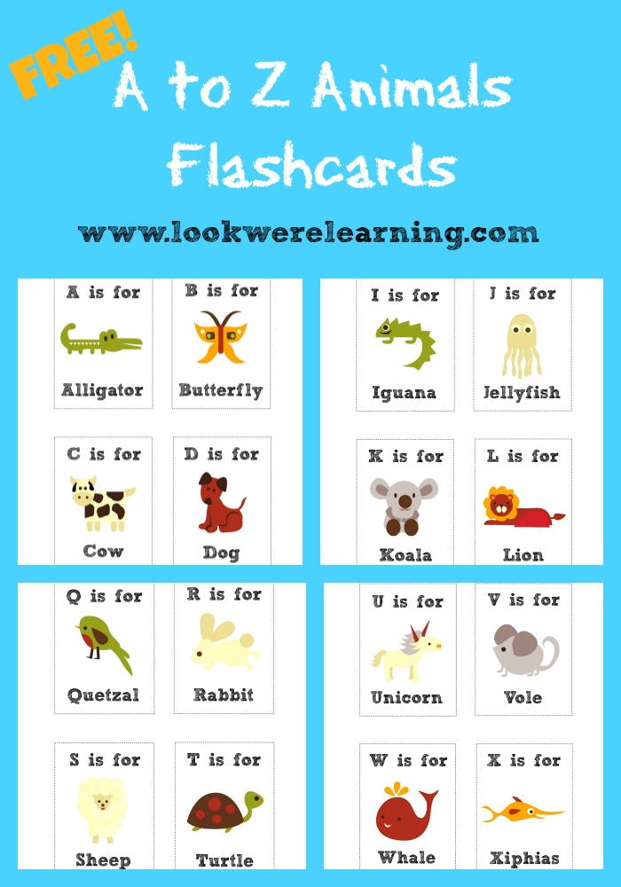 Free Printable Flashcards Alphabet Animals - Look! We're Learning!