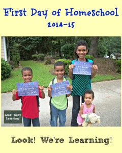 2014-15 First Day of Homeschool Pictures - Look! We're Learning!