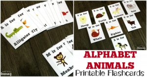 Printable Alphabet Animal Flashcards for Kids!