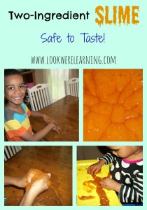 Two Ingredient Taste Safe Slime - Look! We're Learning!