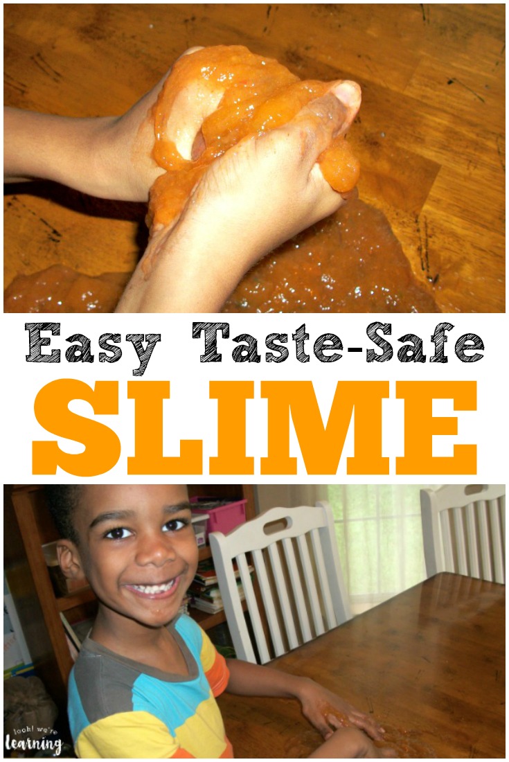 Whip up this simple taste safe slime recipe to give the kids some tasty sensory fun!