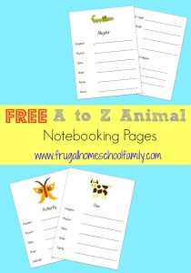 Free Alphabet Animal Notebooking Pack