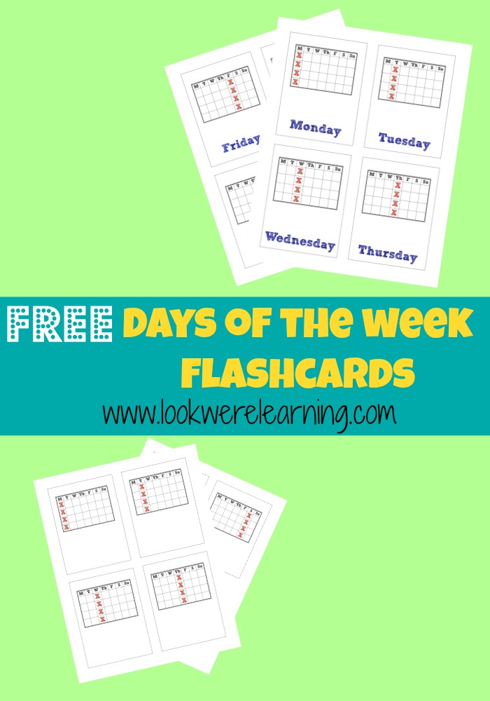 Free Printable Flashcards: Days of the Week - Look! We're Learning!