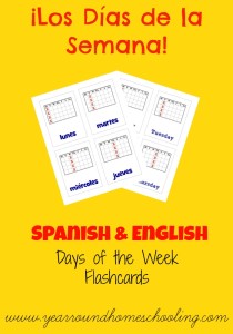 Free Printable Flashcards: Spanish Days of the Week - Look! We're Learning!