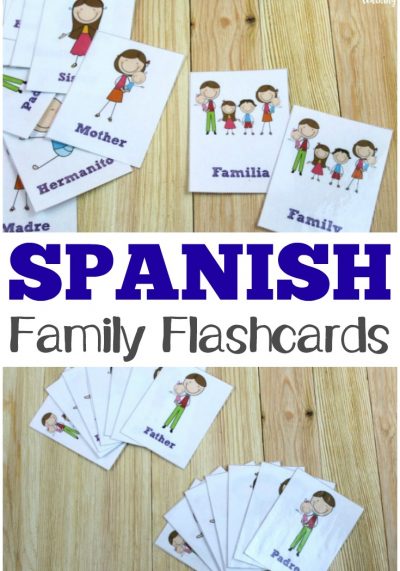 Help kids learn to recognize family words in Spanish with these printable Spanish family flashcards!