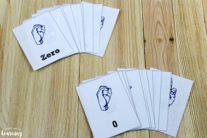 Sign Language Number Flashcards for Kids