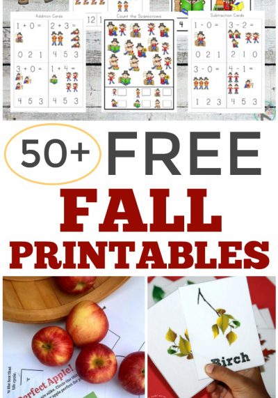 This list of over 50 free fall printables for kids is perfect for educational fall fun!