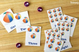 Beach Ball Printable Counting Flashcards