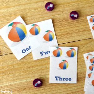 Free Printable Beach Ball Counting Flashcards for Kids