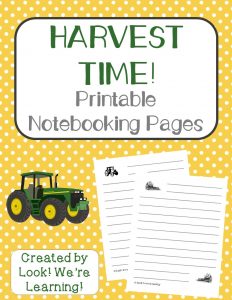 Harvest Notebooking Pages