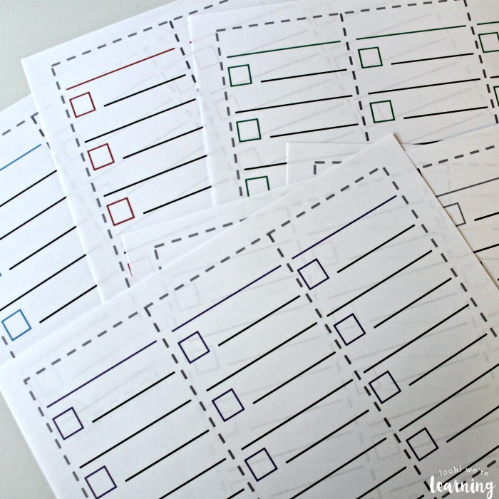 Printable Daily Checklist Strips for Kids
