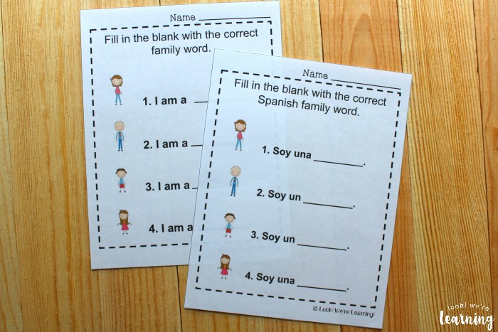 Printable Spanish Family Words Lesson for Students
