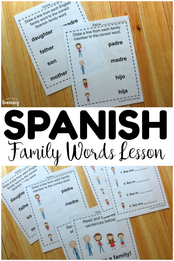 Teach kids how to talk about family in Spanish with this set of printable Spanish family members worksheets! Great for ESL students too!
