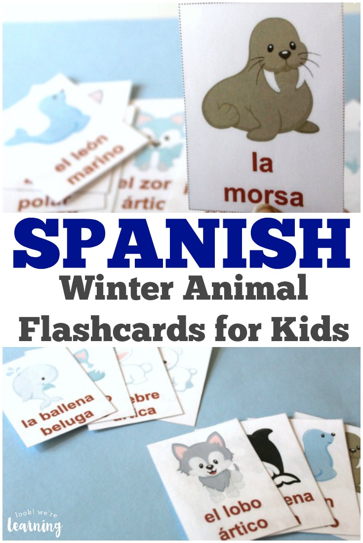 Spanish Winter Animals Flashcards - Look! We're Learning!