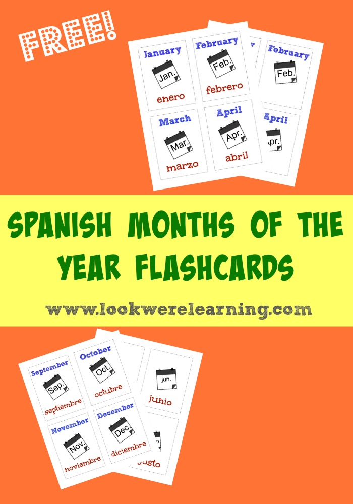 Spanish Months of the Year Flashcards - Look! We're Learning!