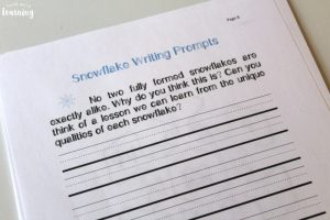 Printable Snowflake Unit Study Writing Prompts