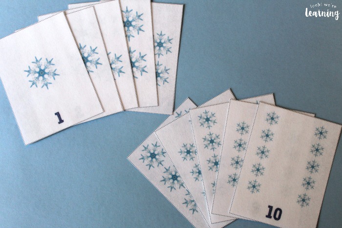 Snowflake Counting Flashcards for Kids