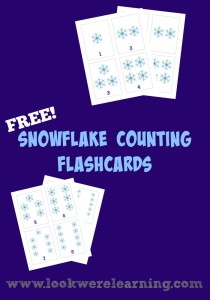 Free Snowflake Counting 1-10 Flashcards - Look! We're Learning!
