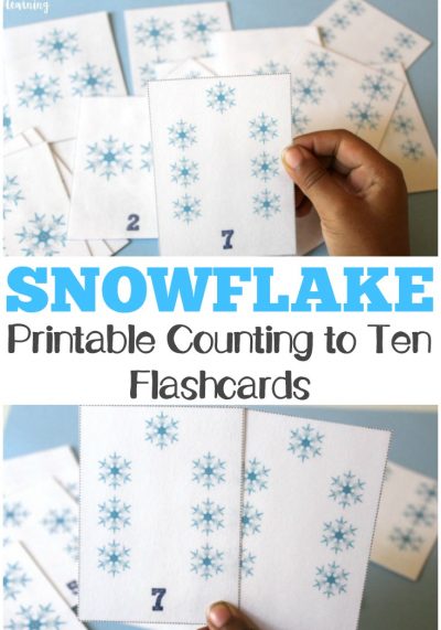 These printable snowflake counting flashcards are a perfect way to learn to count to ten this winter!