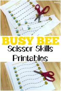 Grab these fun busy bee scissor skills printables to help little ones practice using scissors!